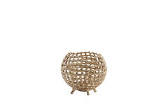 tealight doorsnee 15x13cm Purcina antique gold